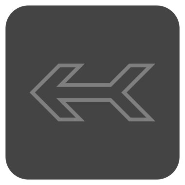 Düz sol ok vektör simgesi kare