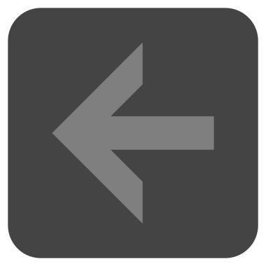 Düz sol ok vektör simgesi kare