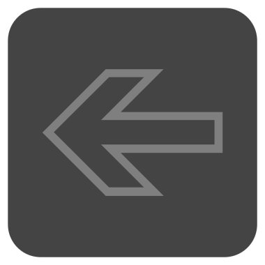 Düz sol ok vektör simgesi kare