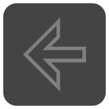 Düz sol ok vektör simgesi kare