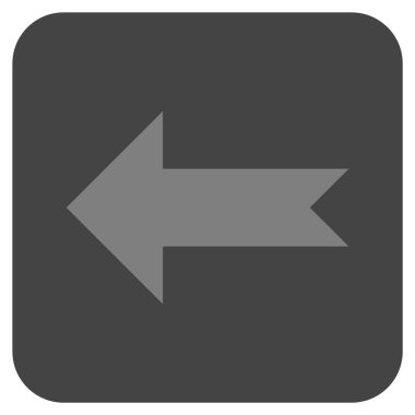 Düz sol ok vektör simgesi kare