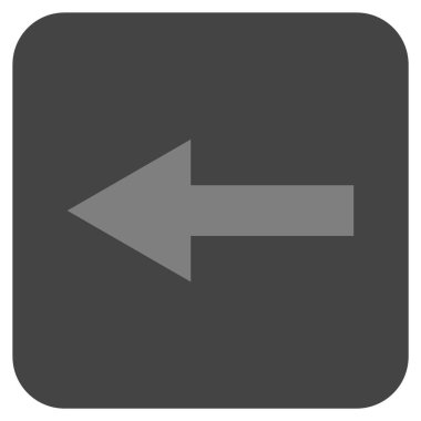 Düz sol ok vektör simgesi kare