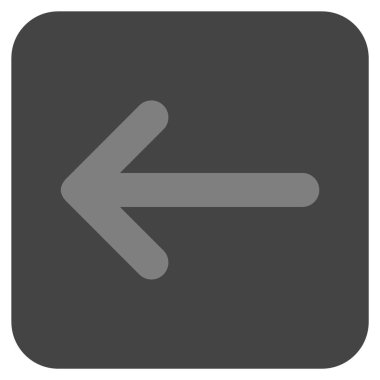 Düz sol ok vektör simgesi kare