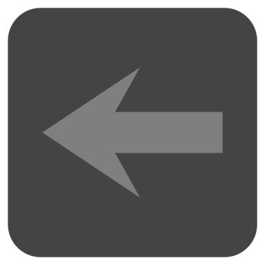 Düz sol ok vektör simgesi kare