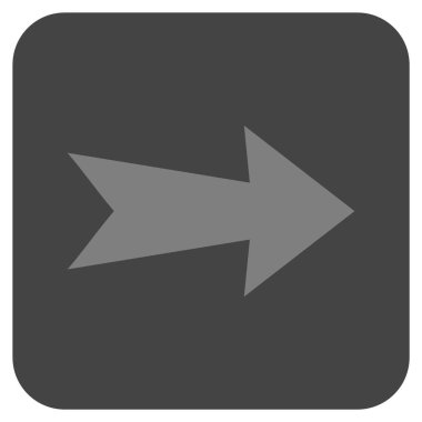 Ok sağ düz vektör simgesi kare