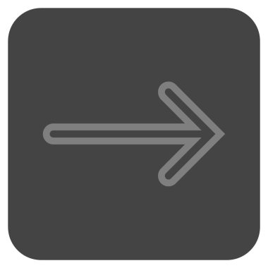 Ok sağ düz vektör simgesi kare