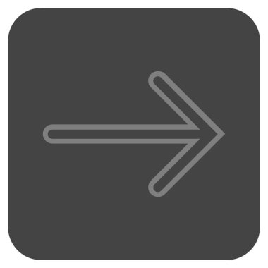 Ok sağ düz vektör simgesi kare