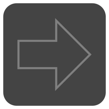 Ok sağ düz vektör simgesi kare