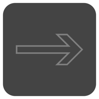 Ok sağ düz vektör simgesi kare