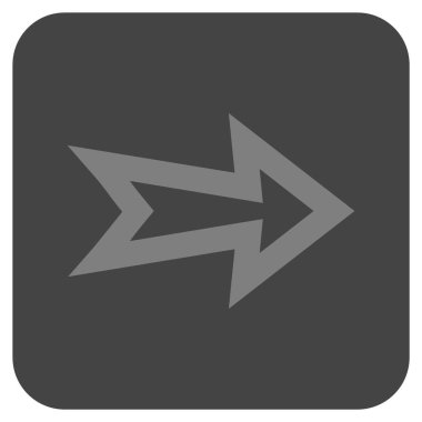 Ok sağ düz vektör simgesi kare