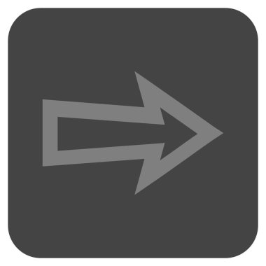 Ok sağ düz vektör simgesi kare