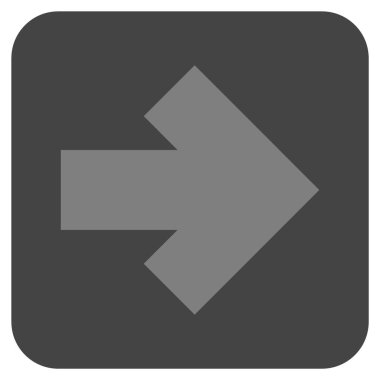 Ok sağ düz vektör simgesi kare