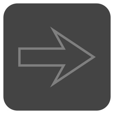 Ok sağ düz vektör simgesi kare