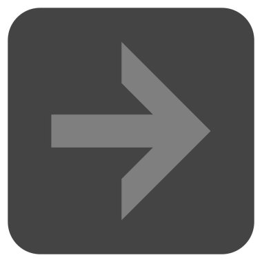 Ok sağ düz vektör simgesi kare