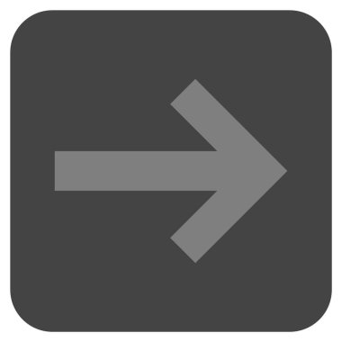 Ok sağ düz vektör simgesi kare