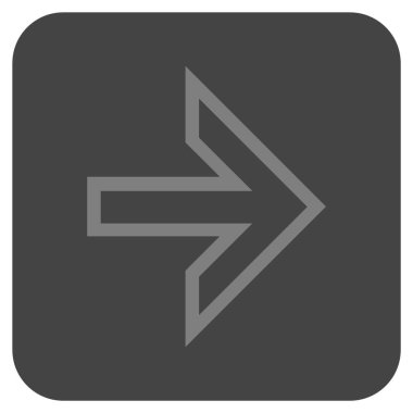 Ok sağ düz vektör simgesi kare