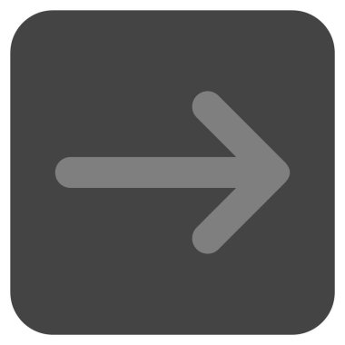 Ok sağ düz vektör simgesi kare