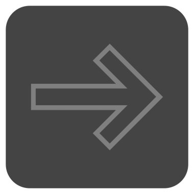 Ok sağ düz vektör simgesi kare