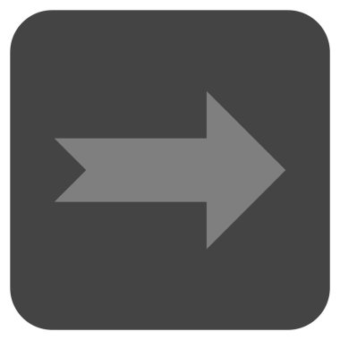 Ok sağ düz vektör simgesi kare