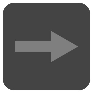 Ok sağ düz vektör simgesi kare