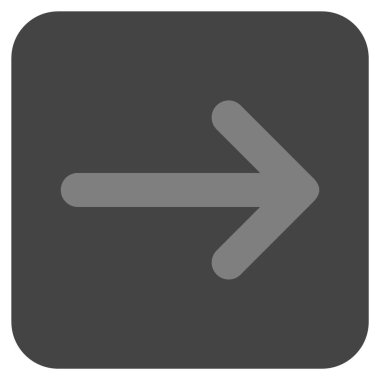 Ok sağ düz vektör simgesi kare