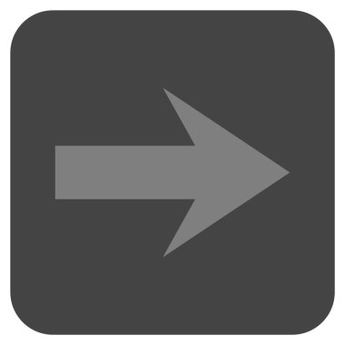 Ok sağ düz vektör simgesi kare