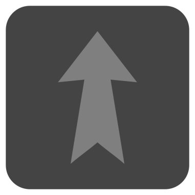 Düz yukarı ok vektör simgesi kare