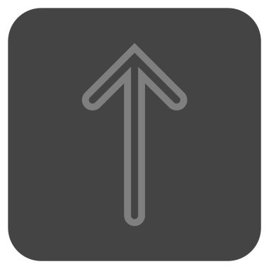 Düz yukarı ok vektör simgesi kare