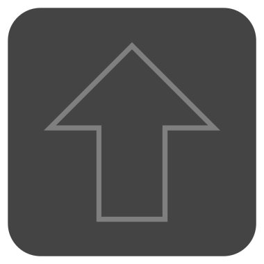 Düz yukarı ok vektör simgesi kare