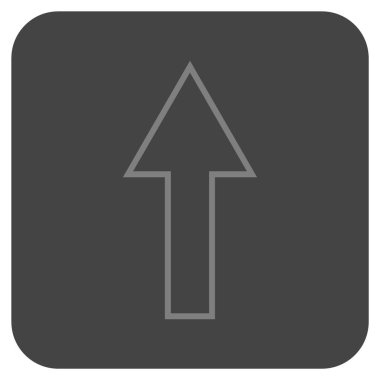 Düz yukarı ok vektör simgesi kare