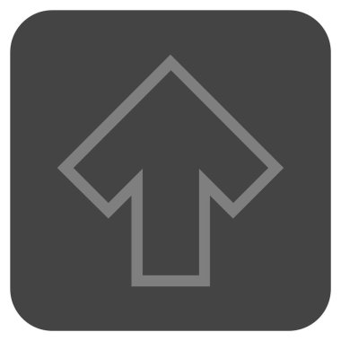 Düz yukarı ok vektör simgesi kare