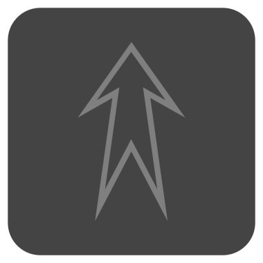 Düz yukarı ok vektör simgesi kare