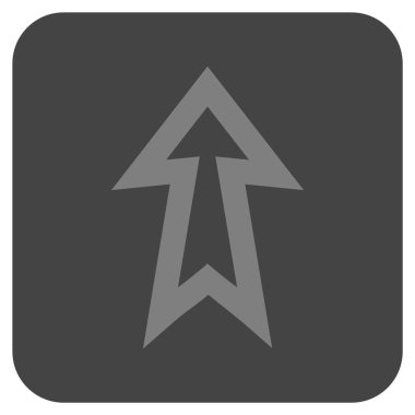 Düz yukarı ok vektör simgesi kare