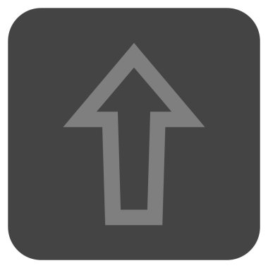 Düz yukarı ok vektör simgesi kare