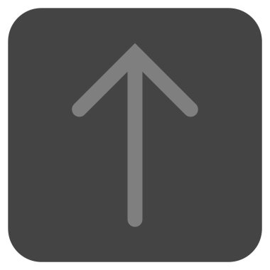Düz yukarı ok vektör simgesi kare