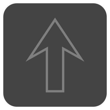 Düz yukarı ok vektör simgesi kare