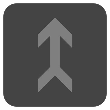 Düz yukarı ok vektör simgesi kare