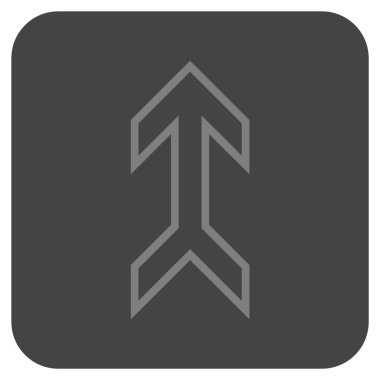 Düz yukarı ok vektör simgesi kare