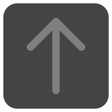 Düz yukarı ok vektör simgesi kare