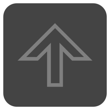 Düz yukarı ok vektör simgesi kare