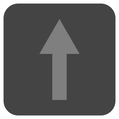 Düz yukarı ok vektör simgesi kare