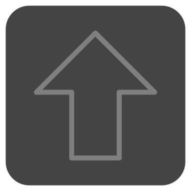 Düz yukarı ok vektör simgesi kare