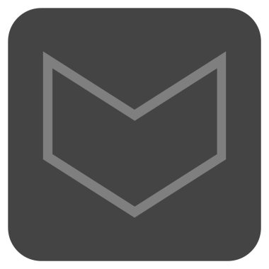 Vektör simge düz aşağı ok ucu kare