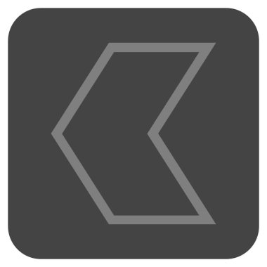 Vektör simge düz sol ok ucu kare