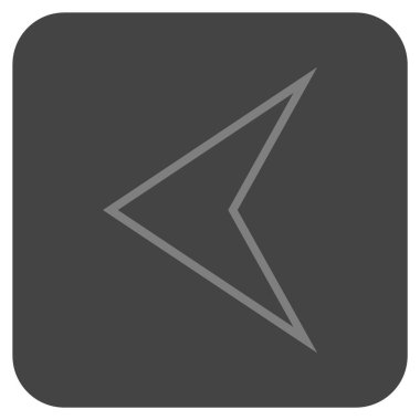 Vektör simge düz sol ok ucu kare