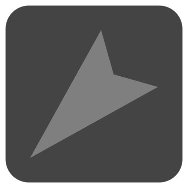 Ok ucu sol aşağı düz kare vektör simgesi