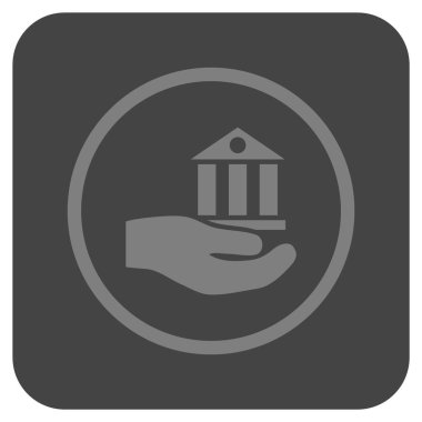 Vektör simge banka hizmet düz kare