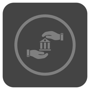 Vektör simge banka hizmet düz kare