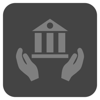 Vektör simge banka hizmet düz kare