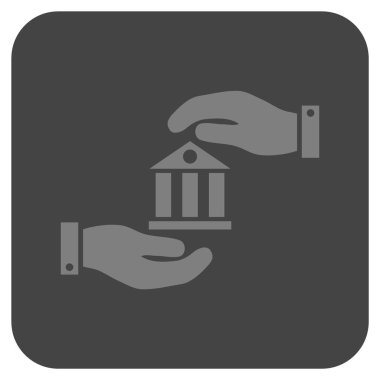 Vektör simge banka hizmet düz kare